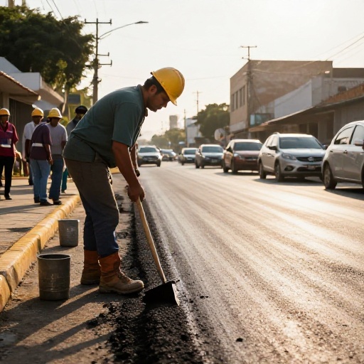 Municipalidad de Coronel Marcelino Maridueña ejecuta mantenimiento asfáltico