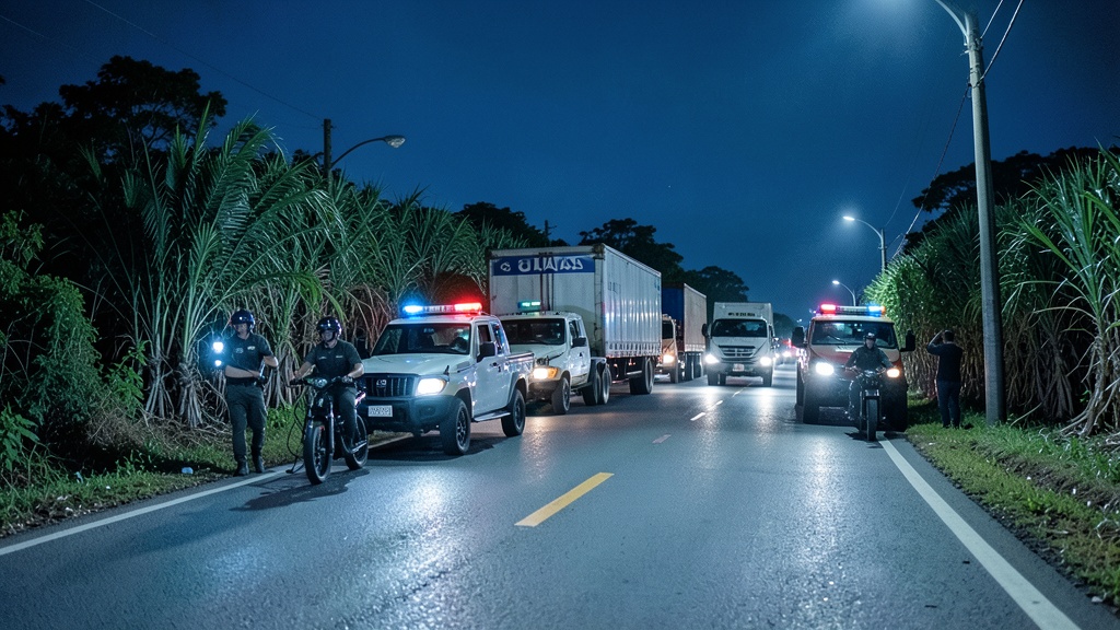 Operativo noctuno en Coronel Maridueña controla carretones con caña para evitar accidentes