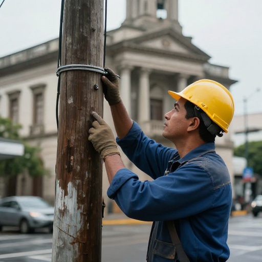 Inspección eléctrica en Coronel Marcelino Maridueña para reubicar postes