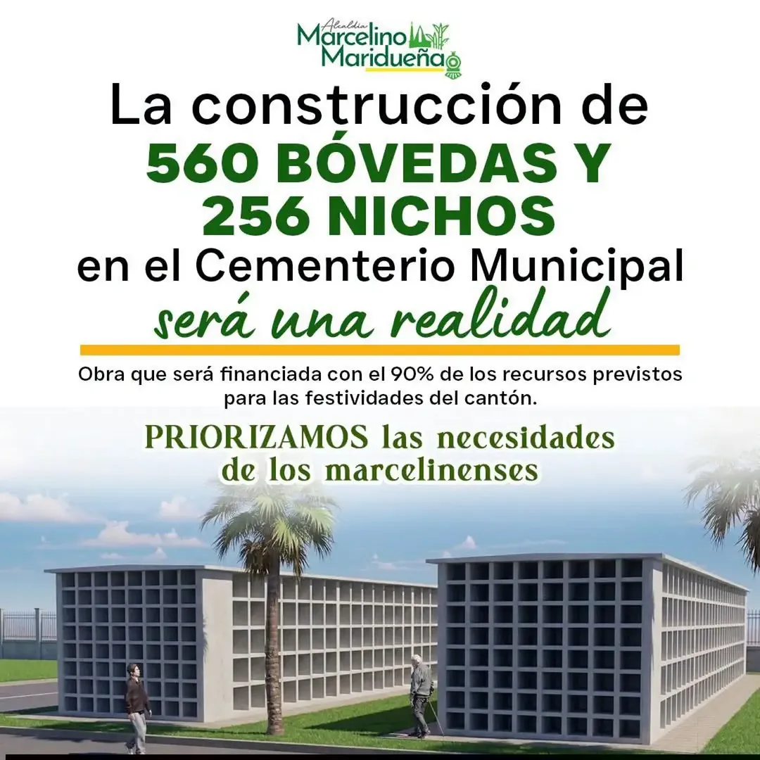 Coronel Marcelino Maridueña tendrá su primer cementerio municipal con 816 espacios funerarios