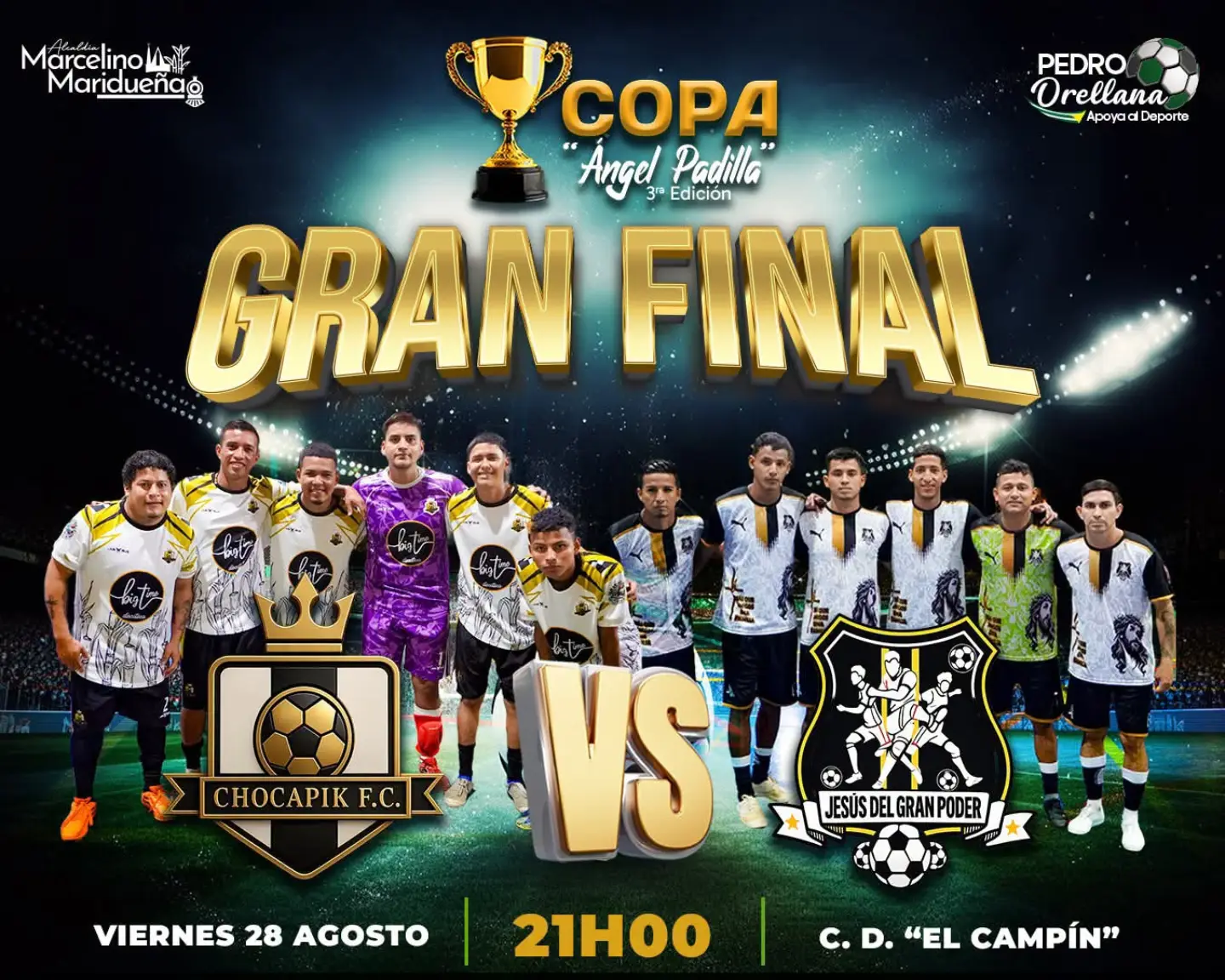 Coronel Marcelino Maridueña celebra la final del Indor Copa 'Ángel Padilla' en su 3ra edición