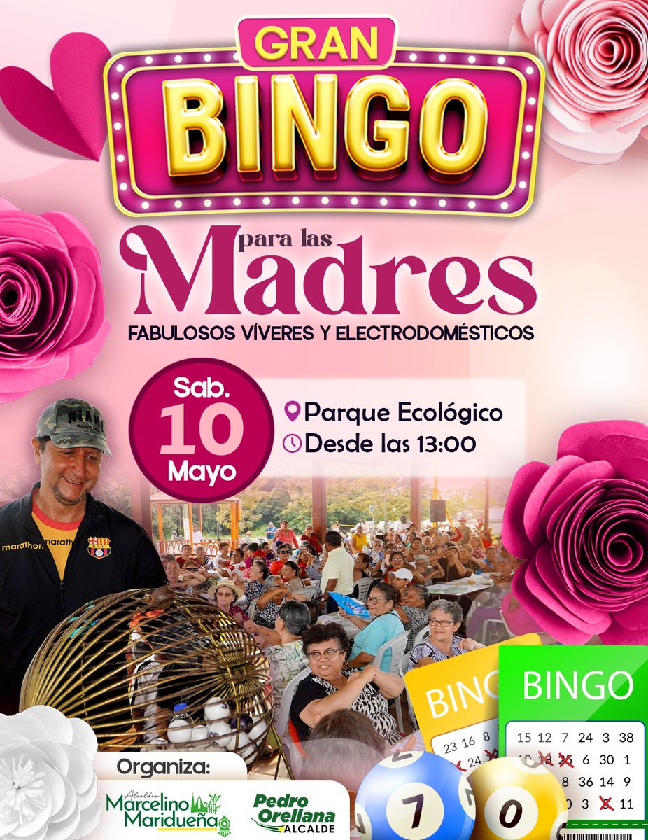 Bingo solidario en el Parque Ecológico celebra a las madres de Coronel Marcelino Maridueña