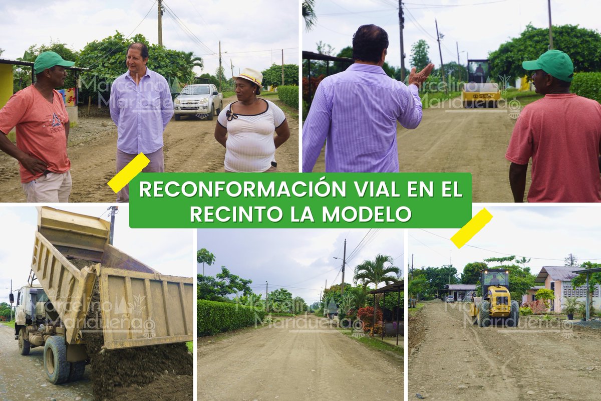 Maquinaria municipal reconforma 3 km en La Modelo, Coronel Marcelino Maridueña