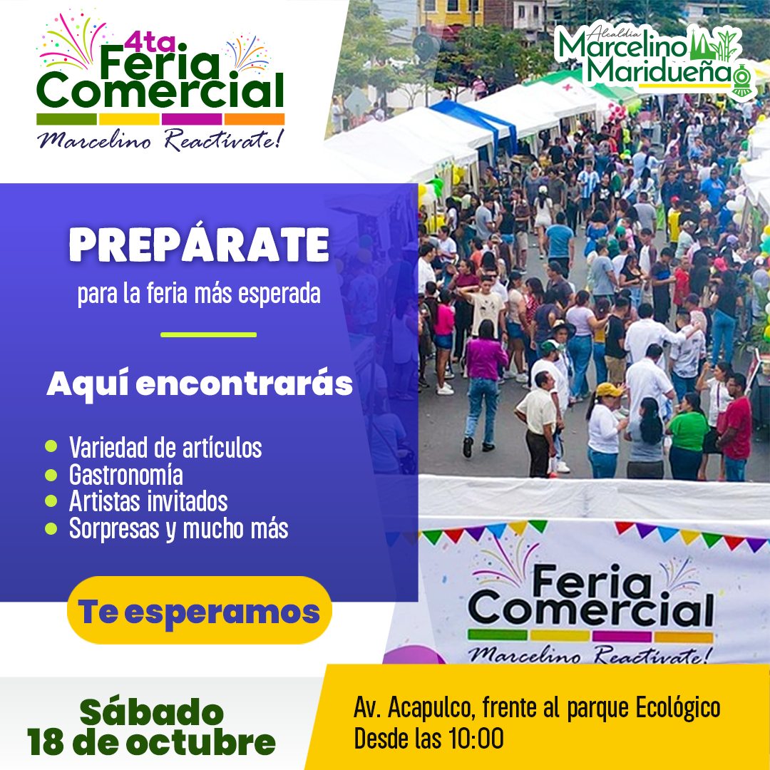 La cuarta Feria Marcelino Reactívate abre sus puertas este sábado en Av. Acapulco
