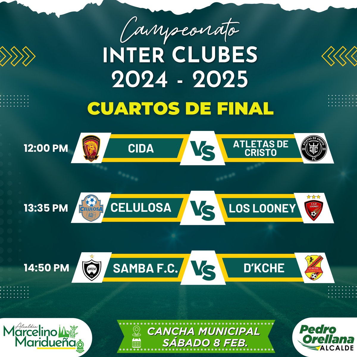 Semifinales del Interclubes se juegan este sábado 8 en la cancha municipal