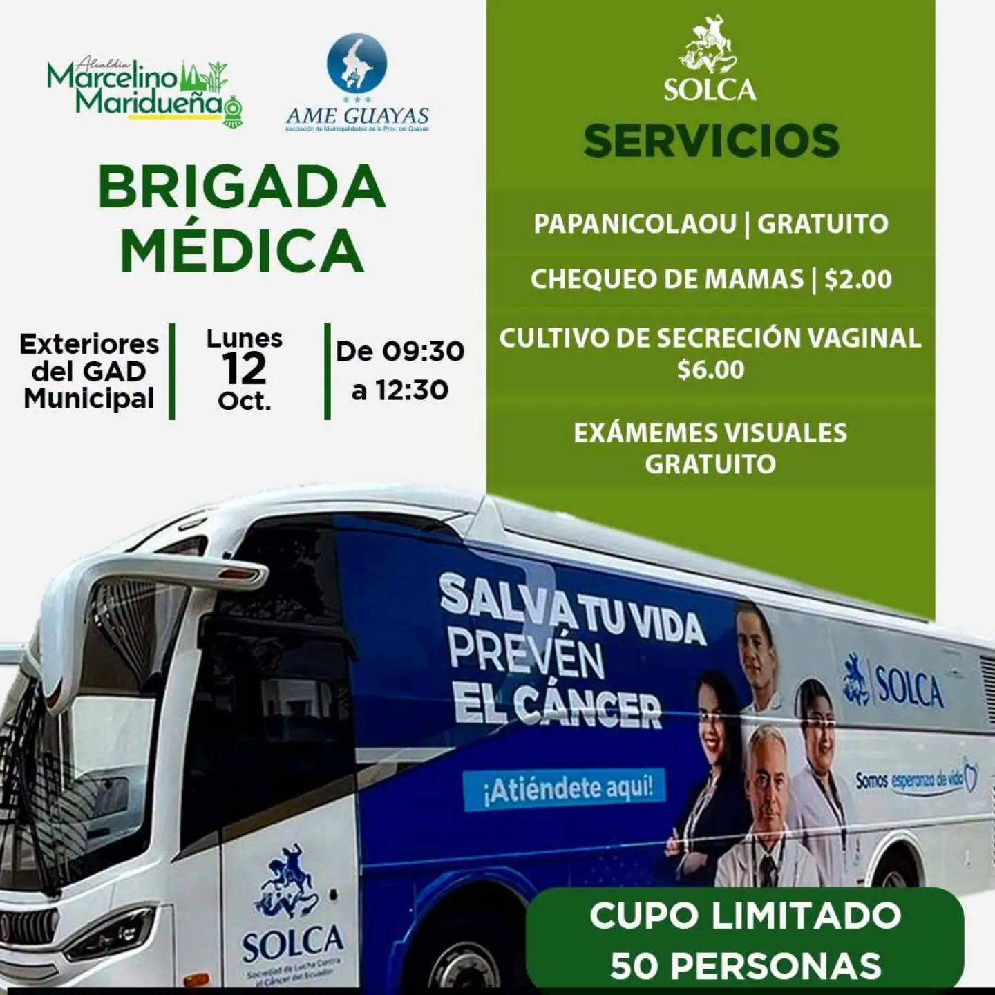 Brigada médica llega a Coronel Marcelino Maridueña con cupo limitado para 50 personas