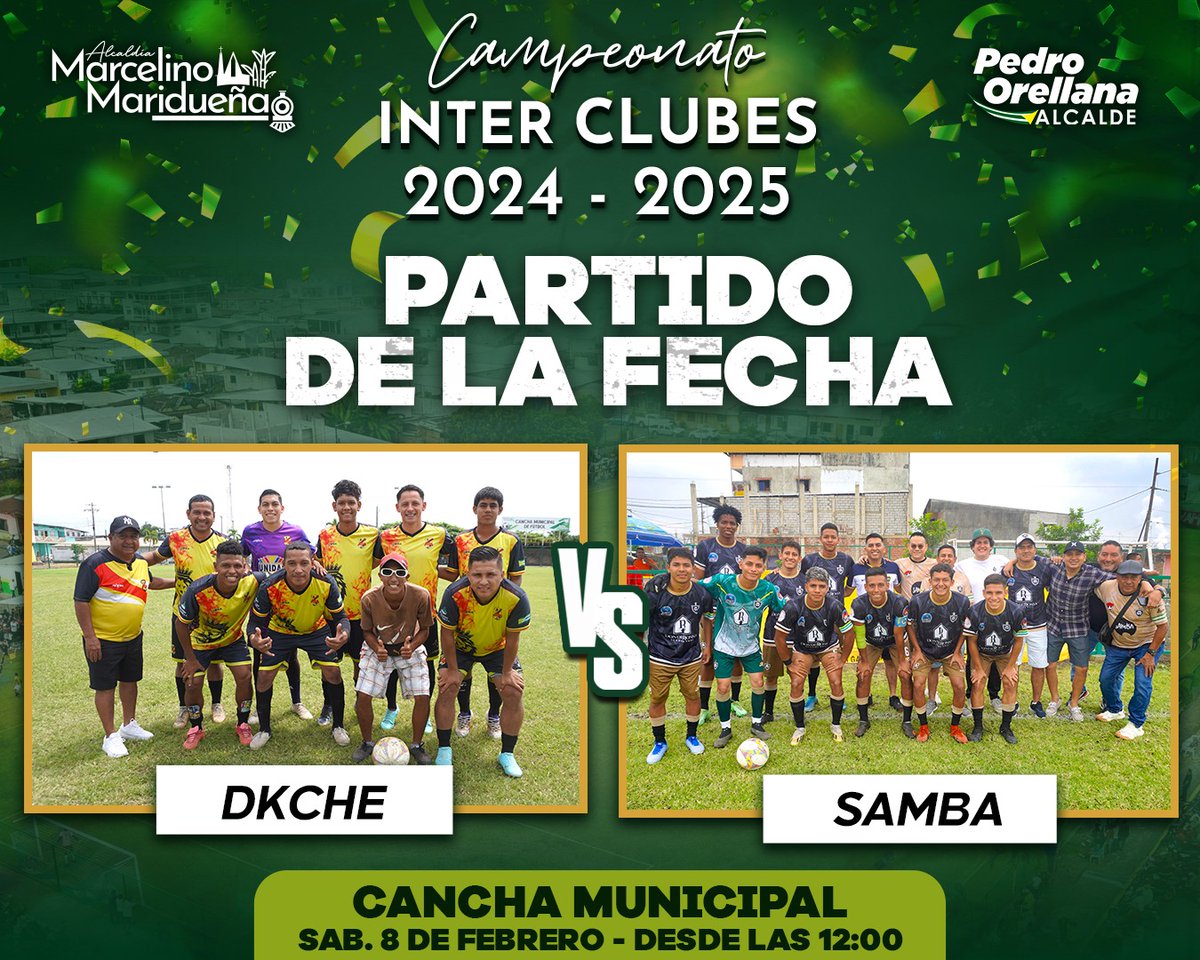 DKCHE vs Samba: el duelo decisivo del fútbol local este 8 de febrero en Coronel Maridueña