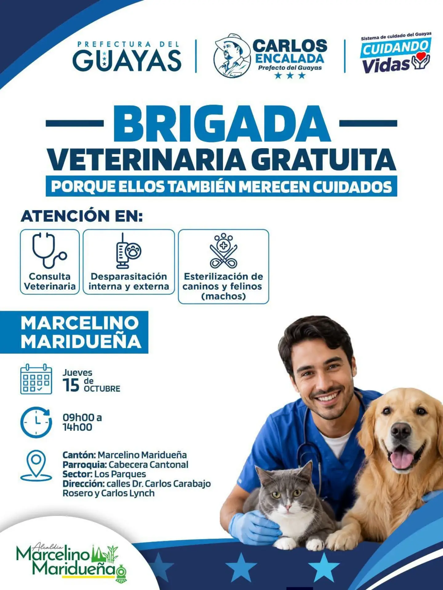 Brigada veterinaria gratuita llega a Los Parques este jueves 15 de octubre